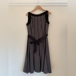 Sandra Darren grey dress with black piping
